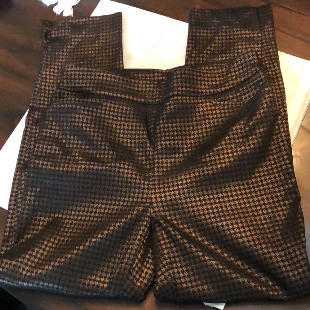 Moved Chico’s Houndstooth sheen stretch front pockets comfy high waist pants